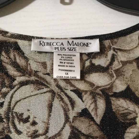 New With Tags Stretch Shimmering Plus Size 1X Top - Picture 12 of 14